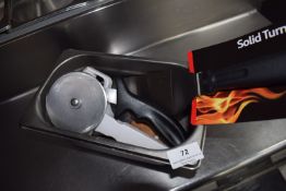 Stainless Steel Bain Marie Insert Containing Pizza Wheel and Solid Turner