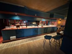 *Mahogany Topped L-Shape Bar with Back of Bar Fitments 2.1x7.5m