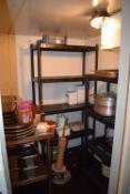 Contents of Cold Room (lot 84) to Include Bain Marie Inserts, Stainless Steel Table, Assorted Pot
