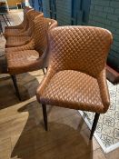 *4x Tan Quilted Faux Leather Dining Chairs