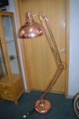 Large Copperised Overhead Adjustable Reading Lamp