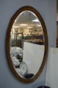 1930’s Oak Framed Oval Bevelled Edge Mirror