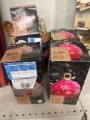 * 4x 60cm blow up Christmas themed baubles (a/f)