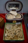 Artificial Pearl Necklaces and a Jewellery Box