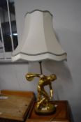 Gilded Table Lamp Featuring a Discus Thrower