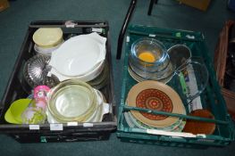 Kitchenware Including Pyrex Dishes, and Tableware