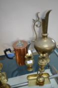 Decorative Brass Vases, etc.