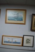2x Nautical Pictures and 1x Picture of Ireland