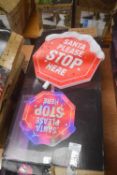 *3x Boxes of “Santa Please Stop Here” Signs (salvage)