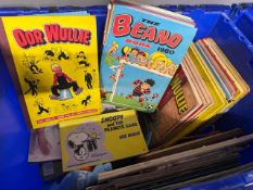 Quantity of comic books and magazines including Beano, Oor Wullie & Snoopy etc