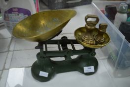 Cast Iron Kitchen Scales with Brass Weights