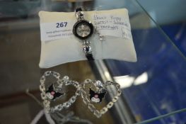 Hello Kitty Wristwatch and Earrings