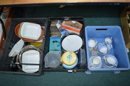 Kitchenware Including Oven Dishes and Blue & White Part Tea Set