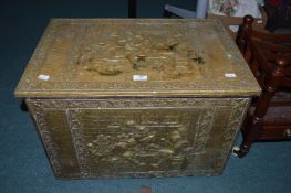 Large Brass Covered Wooden Chest
