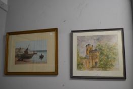 Framed View of Tranby Croft and a Coastal Scene