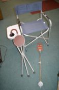 Folding Chair and Two Shooting Sticks
