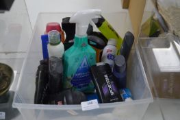 Toiletries Including Shampoos, plus Bathroom Cleaner, etc.