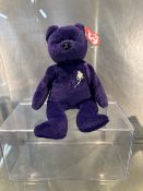 TY “Princess” Beanie Baby (Princess Diana Collectible) in protective case
