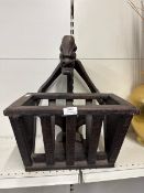 Tiki tribal african carved wood magazine/newspaper rack
