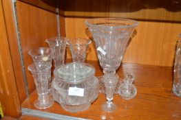 Cut Glass Lead Crystal Vases and Rose Bowl