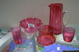 Cranberry Glass Dishes and Jugs etc.