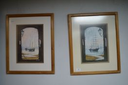 Pair of Nautical Watercolours by John J. Holmes