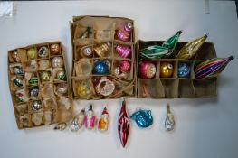 3x Boxes of Vintage Glass Christmas Baubles