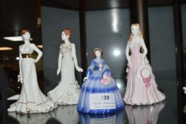 4x Small Coalport Figurines
