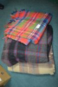 3x Wool Plaid Blankets