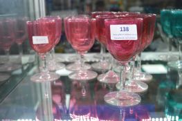 Victorian Cranberry Glass Wine Glasses