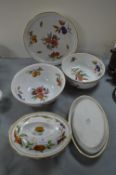 Royal Worcester Evesham Pattern Large Bowls, Charger, and Dishes