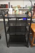 Black Metal Four Tier Trolley