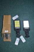 2x Pairs of Remote Control LED Solar Lights