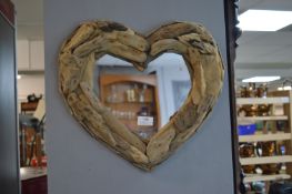 Driftwood Heart Shaped Mirror