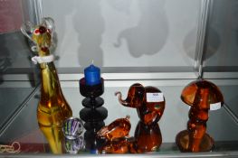 Coloured Glassware Including Wedgwood