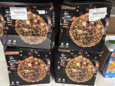 *4x 30cm Lit Ball sculptures (a/f)