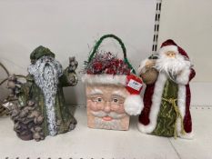 3 x Father Christmas ornaments