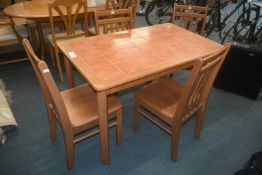 Tile Topped Table and Four Chairs