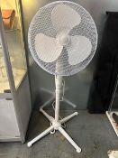 White pedestal fan