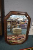 1930’s Oak Framed Bevelled Edge Mirror
