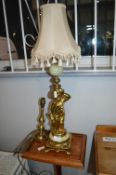 Gilded & Marble Effect Table Lamp, and a Brass Table Lamp Base