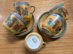 5x Vintage Japanese Eggshell porcelain teacups & saucers