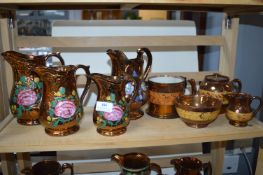 Copper Lustre Jugs, Tea Set, etc.