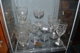 Cut Glass Lead Crystal Wine and Champagne Glasses