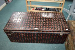 Vintage Metal Painted Trunk
