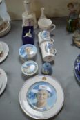Queen Mother Commemorative Pottery Mugs, etc.