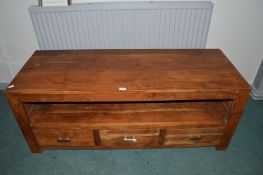 Solid Hardwood Three Drawer Unit with Lower Storage