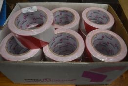 Box of Strong Adhesive Red & White Stripe Tape