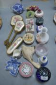 Decorative Pottery and Glassware, Pots, Paperweights, etc.