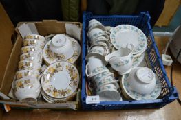 2x Vintage Part Tea Sets by Royal Vale and Queen Anne